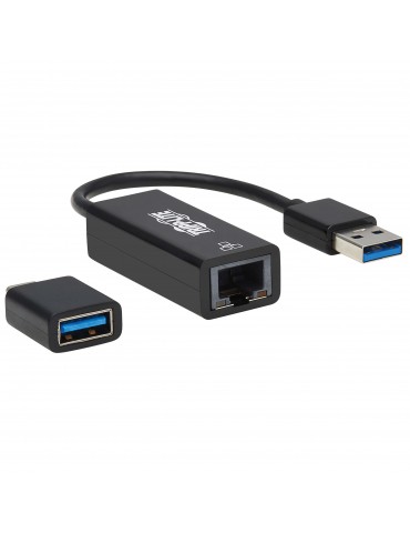 Adaptador de Red USB C - USB A a RJ45 Gigabit Ethernet (2xM/H) - USB 3.2 Gen 1 Negro
