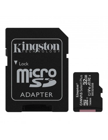 Kingston Canvas Select Plus - Tarjeta de memoria flash (adaptador microSDHC a SD Incluido) - 32 GB